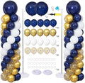 Navy Blue and Gold Balloon Column Stand Kit Set of 2 for Floor by ZyloonDecoration