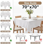 Fitable 6 Pack Ivory Square Tablecloths 70x70 Inch for 2-4 Ft Tables - Image 4