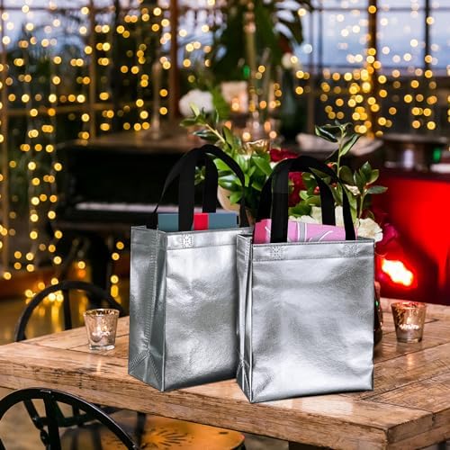 BLEWINDZ 100 Medium Reusable Gift Bags with Handles - Ideal Party Favors & Shopping Bags (10 Colors) - Image 3