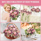 8 Bundles Artificial Peony Centerpiece Flowers,Pink, Dark Pink - Image 5