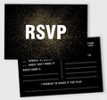 50 Blank RSVP Cards,RSVP Postcards No Envelopes Needed,Gold Confetti Print Response Card,RSVP for Wedding,Baby Shower,Bridal Shower by Inkdotpot