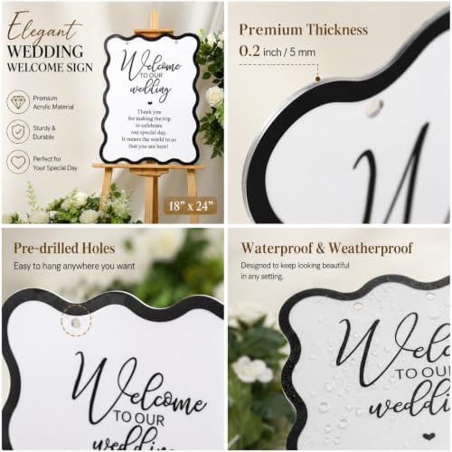 Yousoontic 24" x 18" Acrylic Wedding Welcome Sign Display Outdoor Indoor - Image 4