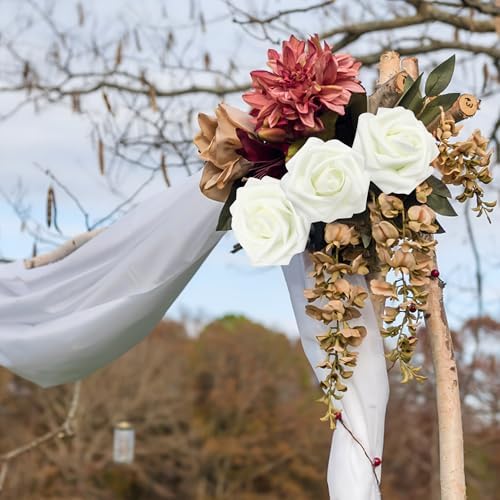 Artificial Flowers Realistic Roses, Real Looking Fake Roses with Stem for DIY Wedding Bouquets Centerpieces Bridal Shower Party Home Romantic Decorations (Milk White, Regular 3" - 200pcs) - Image 7