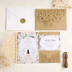 Personalized Wedding Invitations Gold Laser Cut Invitation Kit - Image 3