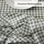 Sage Green White Gingham Ruffle Tablecloth Rectangular 120“x60” - Image 5