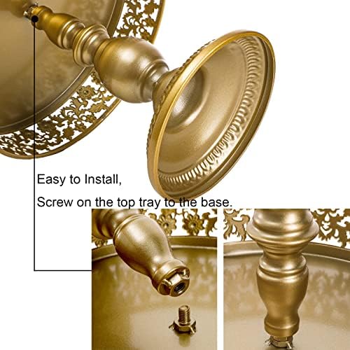 Jucoan 10 Pieces Gold Metal Cake Stand Set, Cupcake Holder Pastry Candy Fruits Serving Plate, Gold Dessert Table Stands and Trays Set for Wedding Birthday Baby Shower Bridal Shower Tea Party - Image 4