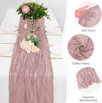 25 Pack Dusty Pink Cheesecloth Table Runner 17 x 108 Inch Gauze Table Runner Fabric Semi Sheer Cheese Cloth Table Decor Bulk for Rustic Romantic Wedding Baby Shower Table Decoration - Image 5