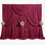 10ft x 10ft Burgundy Backdrop Curtains, 2 Panels Drapes for Backdrop - Image 6