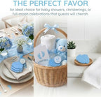 50 Sets Baby Feet Scented Soap Baby Shower Favors for Guests Blue Mini Handmade Soap with Thank You Tags, Organza Bags and Pins for Gender Reveal Birthday Party Supplies (50, Blue) - Image 6