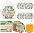 Cinrobiye 50 Set Safari Baby Shower Favor Set, Jungle Animal Cork Drink Coasters with Thank You Cards, Baby Shower Guest Favors, Safari Baby Shower Decorations, Gender Neutral Party Supplies by Cinrobiye