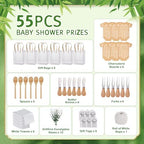 55Pcs Baby Shower Prizes for Game Winners 6 Sets Bodysuit Shaped Cheese Board Gift with Spoons Butter Spreaders Kitchen Towels Bridal Gift Bags Shower Party Favors for Guests (Bodysuit Shaped, 6 Sets) - Image 3