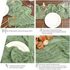24 Pack Sage Green Table Runner 10Ft Cheesecloth Table Runner Rustic Gauze Table Runners Romantic Long Sage Sheer Fabric Cheese Cloth Table Runners for Wedding Party Bridal Baby Shower - Image 4