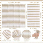 100 Pack Striped Linen-feel Napkins Bulk Striped, Beige - Image 2