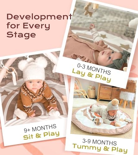 Baby Play Gym Mat, Tummy Time Activity Mat with 7 Detachable Toys and 12 Milestone Cards for Stage-Based Sensory and Motor Skill Development, Washable Play Mats for Infant, Newborn Baby Essentials - Image 5