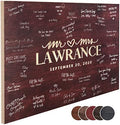 Personalized Wedding Guest Book Alternative with Last Name & Date, 5 Colors, 4 Sizes, Rustic Wedding Decorations, Includes Signing Marker, D2 by USA+CUSTOM+GIFTS