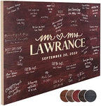 Personalized Wedding Guest Book Alternative with Last Name & Date, 5 Colors, 4 Sizes, Rustic Wedding Decorations, Includes Signing Marker, D2 by USA+CUSTOM+GIFTS
