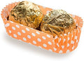 Restaurantware 1 oz Ridged Paper Baking Cups, Orange Polka Dot, 200 Ct by Restaurantware