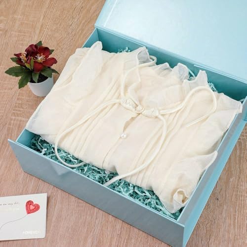 5 Pcs Large Gift Box 13.5x11.8x4.7 Inches, Blue Gift Boxes for Presents with Magnetic Closure Lid, Luxury Gift Box Rectangle Collapsible Boxes for Gift Packaging - Image 3