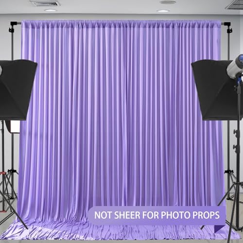 Lavender Backdrop Curtains 4 Panels - Wrinkle-Free Polyester Photography Drapes for Baby Shower & Party Background Backdrop Stand - 16 X10FT - Image 3