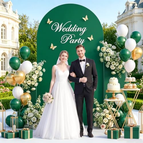 Spandex Arch Cover 7.2FT Arch Backdrop Stand Cover Emerald Green Backdrop Covers for Arched Stand Chiara Wedding Arches Covers Stretchy Backdrops for Birthday Party Baby Shower Banquet Decor - Image 4