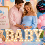 Pooqla Baby Shower Decorations, Marquee Letter Lights for Gender Reveal - Image 2
