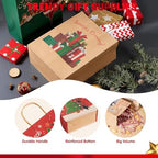 JOYIN 24 Pcs Christmas Kraft Gift Bags with Twine Handles, 10'' X 13'' X 5'' Large Xmas Goodie Goody Treat Bags for Holiday Present Wrapping, Christmas Decorations, Party Supplies Decor - Image 3