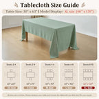 Sage Green Rectangle Tablecloth, 60 x 120 Inch Linen Textured Table Cover - Image 5
