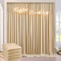 20ft x 8ft Wrinkle Free Beige Backdrop Curtains for Parties Weddings, 4 Panels 5×10ft Soft Silk Polyester Photo Backdrop Drapes for Birthday Baby Shower Baptism Photo Photography Background Cloth by ENJOYYOURPARTY