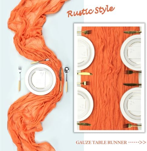 16 Pack 23 x 120 Inch Orange Table Runner 10Ft Cheesecloth - Image 6