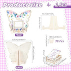 peacoblue Baby Shower Guest Book Alternative Set – 73 Pcs Wooden Butterfly Memory Kit with Display Frame, Keepsake Box, and Signature Pieces Decorations for Girl or Boy Parties - Image 2