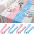 Gilprop 4 Pcs Cheesecloth Table Runner 35" x 120", Pink and Blue by Gilprop