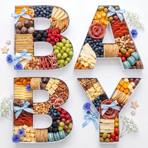 WENPACK 12" Cardboard Letter Shaped Mache Decorative Strawberries Fillable Sweets Candy Container Box (White BABY) by WENPACK