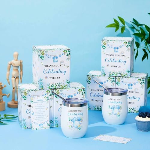 Hoolerry 6 Set Baby Shower Cups, 12oz Stainless Steel Tumbler, Greens - Image 5