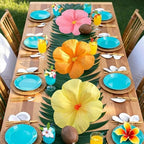 Giegxin 6 Pcs 12'', 16'' Large Hawaiian Hibiscus Paper Flowers Decorations - Image 6