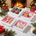 50PCS Small Baking Boxes 4x4x1.25 Inches with Clear Display Lid - Image 6