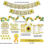 207 PC Sunflower Baby Shower Decorations for Girl or Boy Kit – Welcome Baby Pre-Strung Banners, Flower Vine, Guestbook, Sash, Daddy Pin Yellow Balloons Cake Toppers Fans Lantern Games & Favor Stickers - Image 3