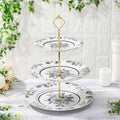 Lallisa 3 Tier Floral Cake Stand 10", 9" and 7" Ceramic Chinoiserie Tiered Serving Tray Dessert Cupcake Display Holder Tower for Wedding Baby Bridal Shower Tea Party Decoration(Chinoiserie,Black) by Lallisa