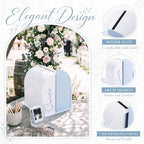 Wenqik Arched Acrylic Wedding Card Box with Blue Writable Standee - Image 4