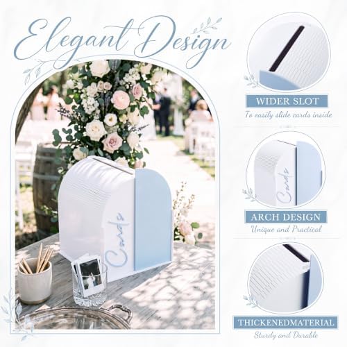 Wenqik Arched Acrylic Wedding Card Box with Blue Writable Standee - Image 4