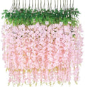 Waipfaru 36 Pack Hanging Flowers - 3.6' Light Pink Artificial Vines for Decoration by Waipfaru