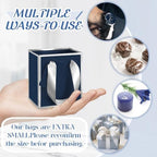 Yeaqee 100 Pcs Mini Paper Gift Bags with Handles Tag, Navy Blue,Silver - Image 3
