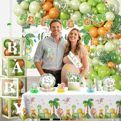 Cocomigo Dinosaur Baby Shower Decorations, All-in-One Set for 25 Guests - Image 2