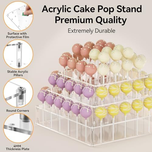 AENTGIU Cake Pop Stand, 72 Holes Lollipop Display Holder for Cake pop Stick - Image 6
