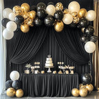 10ftx14ft Black Backdrop Curtain for Wedding Parties, Wrinkle Free Polyester 2 Panels 14 ft Long Photo Backdrop Drapes Back Drop Cloth for Birthday Photography Background Party Backdrop - Image 5