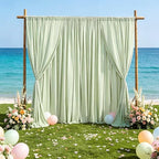 Pea Green Backdrop Curtains 20ftx10ft Garden Polyester Photo Drapes - Image 6