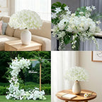 65Pcs White Hydrangea Artificial Flowers Bulk for Home Decor - Image 5