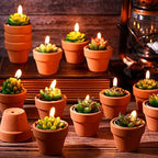 Shihanee 48 Pcs Bulk Succulent Candles Decorative Cactus Tealight Candles Handmade Mini Terracotta Clay Holders House Warming Wedding Baby Shower Spa Mexican Coworkers Teacher Birthday Gifts(Red) - Image 4