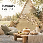 Hello Baby Backdrop Wooden Sign Round Gender Reveal Background Photo Decor - Image 5