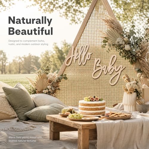 Hello Baby Backdrop Wooden Sign Round Gender Reveal Background Photo Decor - Image 5