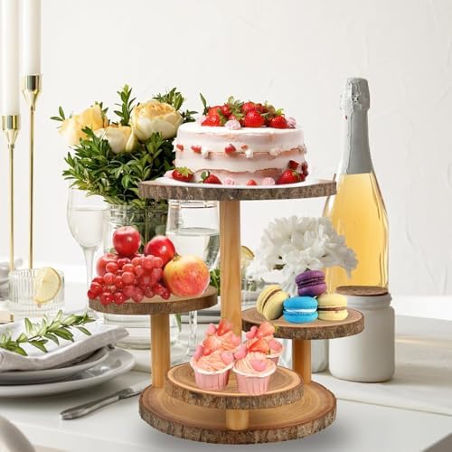 Cupcake Stand Display - Wood Dessert Cupcake Stand Party Wedding Cake Stand - Image 4